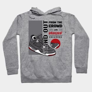 AJ 4 Retro Bred Shoes Art Hoodie